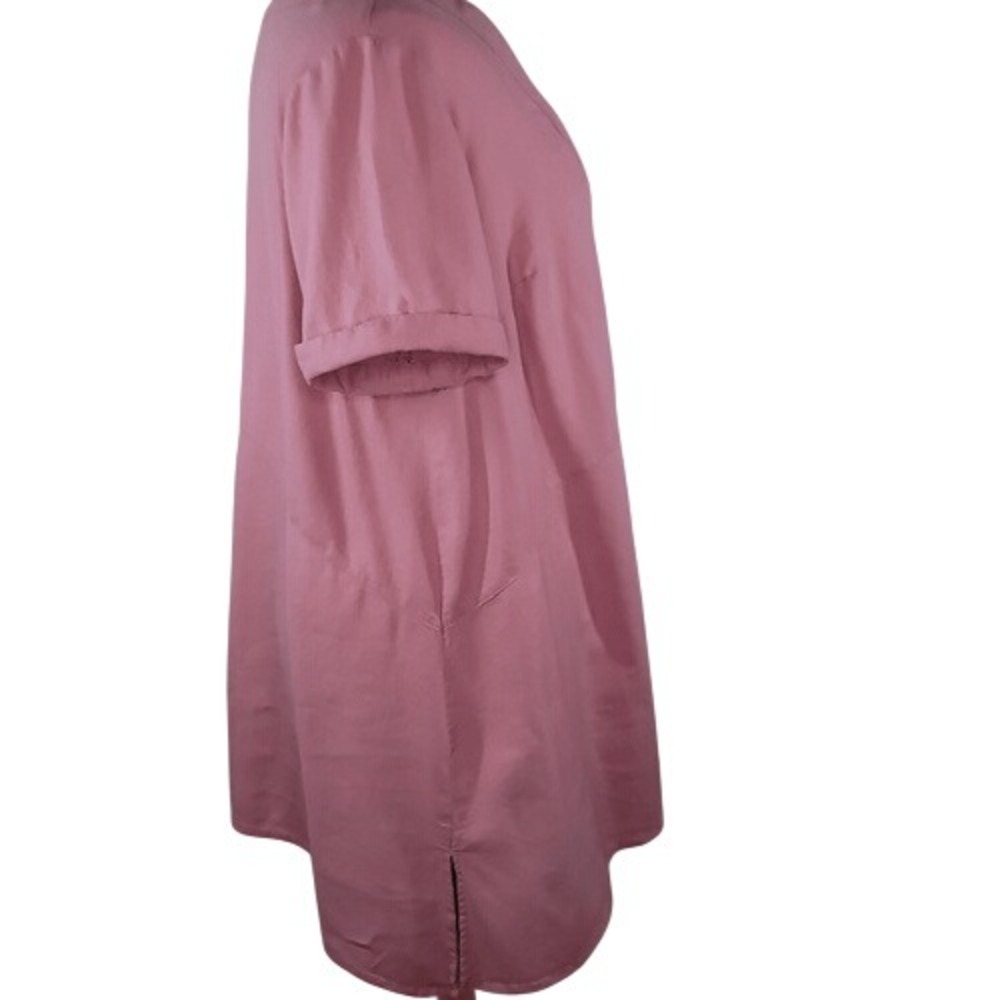 Ellos Dusty Pink V-Neck Short Sleeve Top - Picture 4 of 12